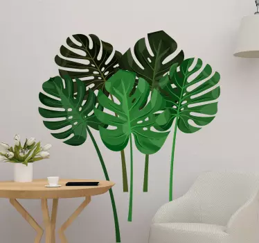 Naklejka na ścianę do salonu liście Monstera - TenStickers
