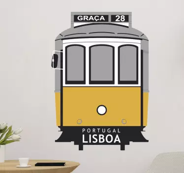 Naklejka ścienna Lizbona tramwaj - TenStickers
