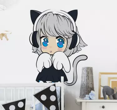 Naklejka ścienna Mała dziewczynka anime - TenStickers