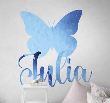 Naklejka ścienna Malowany motyl z imieniem - TenStickers