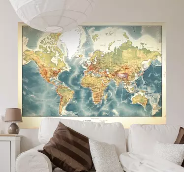 Naklejka ścienna Mapa Świata - TenStickers