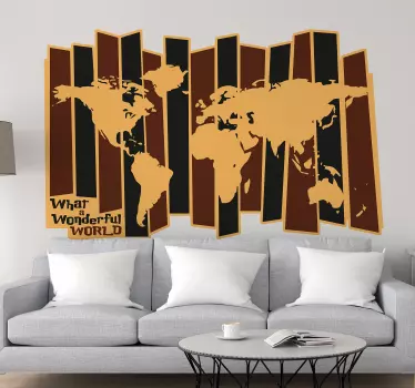 Naklejka ścienna mapa świata Styl retro - TenStickers