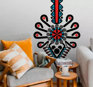 Naklejka ścienna mur „kolorowy góralski motyw” - TenStickers