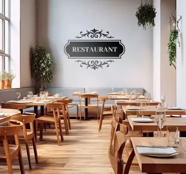 Naklejka na ścianę mur niestandardowy znak restauracji - TenStickers