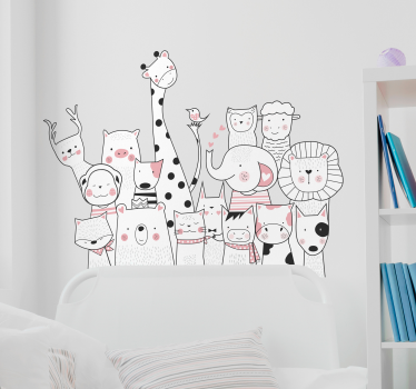 Naklejka ścienna nad łóżko zwierzątka - TenStickers