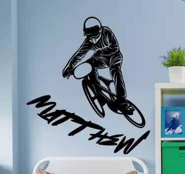 Naklejka ścienna Nazwa graffiti z rowerem - TenStickers