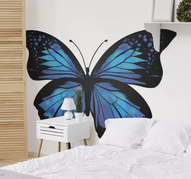Naklejka na ścianę niebieski motyl - TenStickers