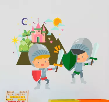Naklejka ścienna niemowlę rycerze - TenStickers