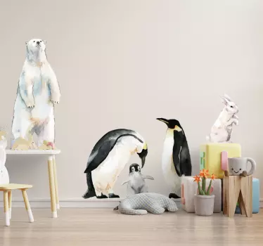 Naklejka ścienna Nordyckie zwierzęta polarne - TenStickers
