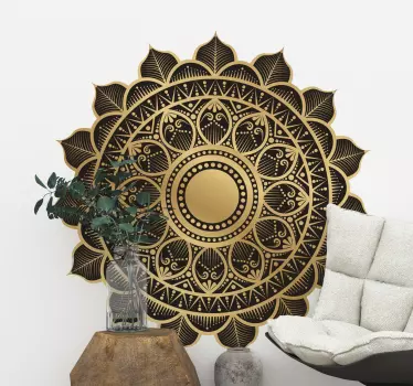 Naklejka ścienna orientalna mandala pozłacana - TenStickers