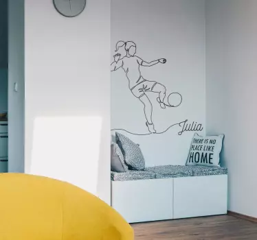 Naklejka ścienna piłka nożna Kobiet piłkarz minimalistyczny - TenStickers