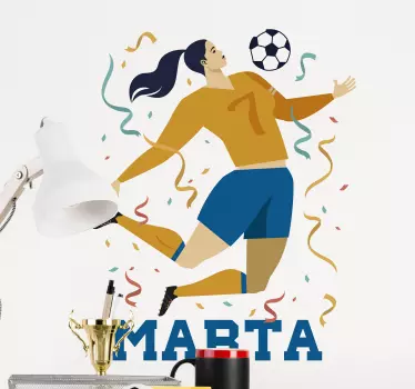 Naklejka z rysunkiem Piłka nożna kobieta i sport - TenStickers