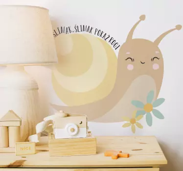 Naklejka ścienna piosenki dla dzieci „Ślimak, Ślimak pokaż rogi” - TenStickers