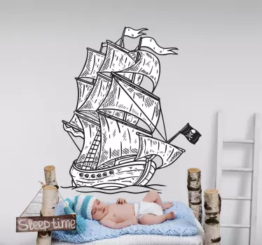 Naklejka ścienna Piracki statek nawigacyjny - TenStickers