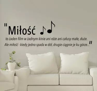 Naklejka ścienna polskie napisy Cytat z piosenki happysad - TenStickers