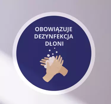 Naklejka ścienna polskie napisy Dezynfekcja rąk obowiązkowa - TenStickers