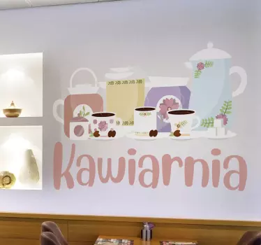 Naklejka ścienna polskie napisy Kawiarnia - TenStickers