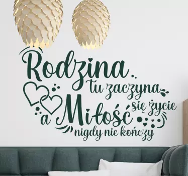 Naklejka ścienna polskie napisy Rodzina i miłość - TenStickers