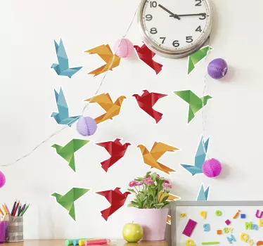 Naklejka ścienna Ptaki origami - TenStickers