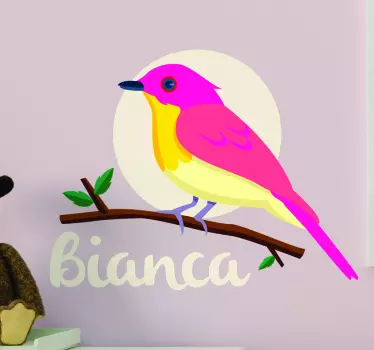 Naklejka ścienna ptaki różowy ptak - TenStickers
