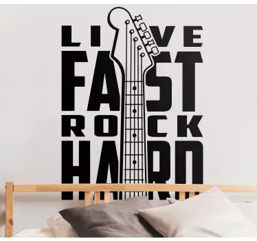 Naklejka ścienna rock Gitara elektryczna z tekstem - TenStickers