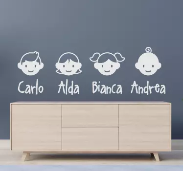 Naklejka ścienna rodzinka z imionami - TenStickers