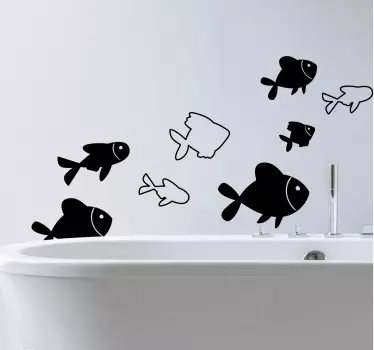 Naklejka do łazienki ryby na ścianie - TenStickers