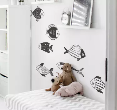 Naklejka ścienna ryby wzór - TenStickers