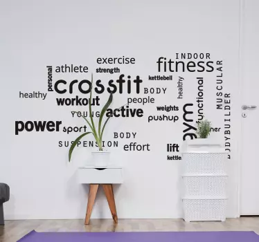 Naklejka ścienna słowa siłownia crossfit - TenStickers