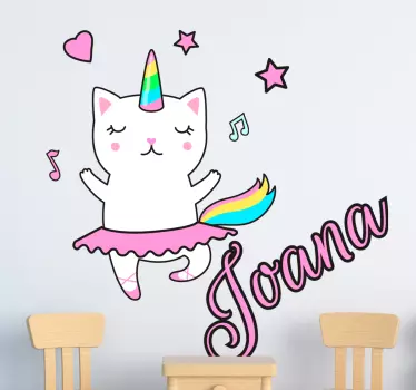 Naklejka ścienna Spersonalizowana tancerka kot - TenStickers