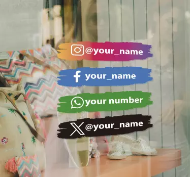 Naklejka na witrynę sklepową ikony mediów społecznościowych - TenStickers