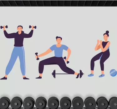 Naklejka ścienna sporty Ilustracja szkolenia ludzi - TenStickers
