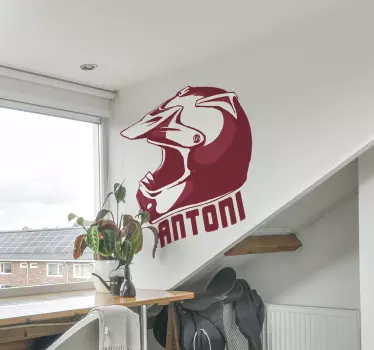 Naklejka ścienna sporty Spersonalizowany kask żużlowy - TenStickers