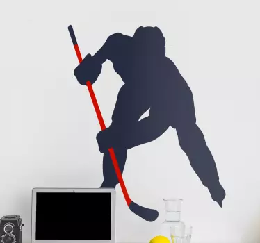 Naklejka ścienna Sylwetka gracza hokeja na lodzie - TenStickers