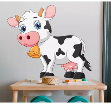 Naklejka ścienna Szczęśliwa krowa kreskówka - TenStickers