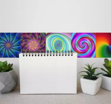 Naklejka ścienna szlaczki kalejdoskop spirale - TenStickers
