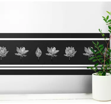 Naklejka ścienna szlaczki Kwiat lotosu low poly line - TenStickers