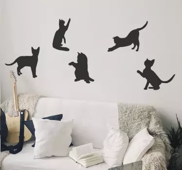 Naklejka ścienna tańczące koty - TenStickers