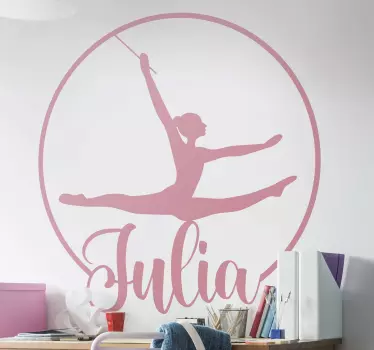 Naklejka na ścianę tańcząca balerina z imieniem - TenStickers