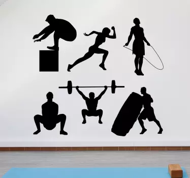 Naklejka ścienna Trening na siłowni - TenStickers