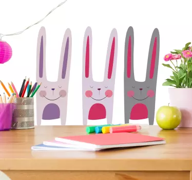 Naklejka ścienna Trzy króliki - TenStickers