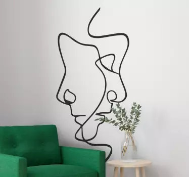Naklejka ścienna Twarze minimalistyczne - TenStickers