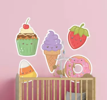 Naklejka ścienna Urocze jedzenie anime - TenStickers