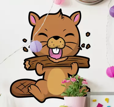 Naklejka ścienna Uroczy bóbr - TenStickers