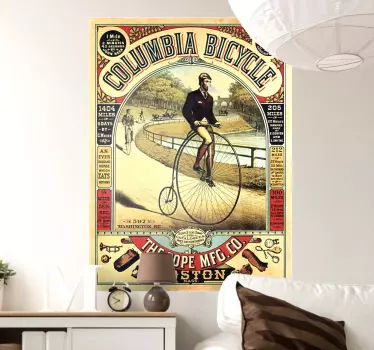 Naklejka ścienna vintage antyczny rower - TenStickers