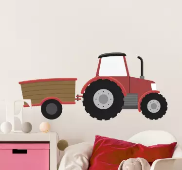 Naklejka ścienna zabawki Odważny kolorowy traktor - TenStickers
