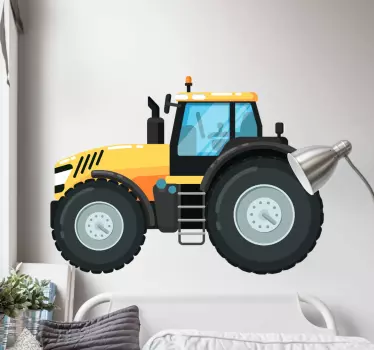 Naklejka ścienna zabawki żółty traktor - TenStickers