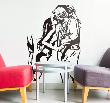 Naklejka ścienna ze wzorem syreny i nurka - TenStickers