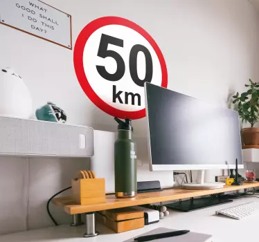 Naklejka ścienna znaki drogowe personalizowany limit prędkości - TenStickers