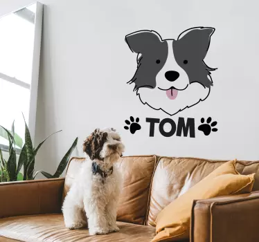 Naklejka ścienna zwierzęta domowe Collie spersonalizowane - TenStickers